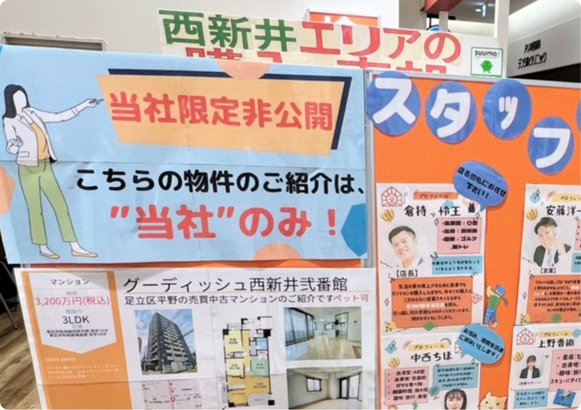 足立区で一戸建て売却ができる企業 リオン不動産　アリオ西新井店の写真サブ画像3