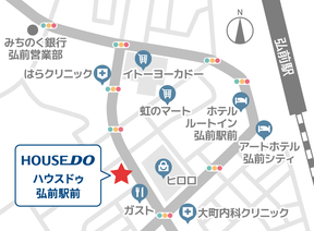株式会社ハウスリアルティ　ハウスドゥ 弘前駅前の店舗地図の写真
